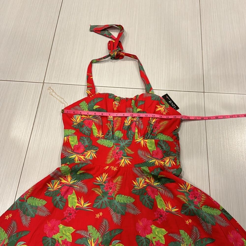 Love by Chelsey NWT Halter Floral MIDI Dress with smocked back. - Picture 7 of 9
